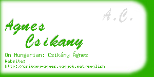 agnes csikany business card